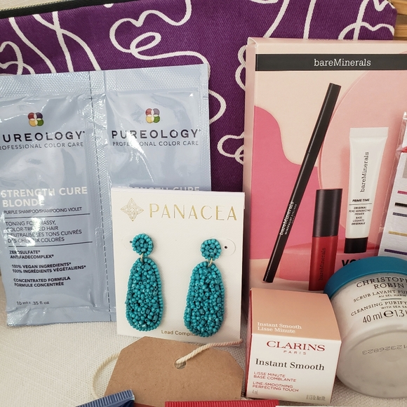 🌺Large 25+ Lot Bags Panacea Earrings Samples Jo Malone Valentino La Mer Clarins - Picture 3 of 8